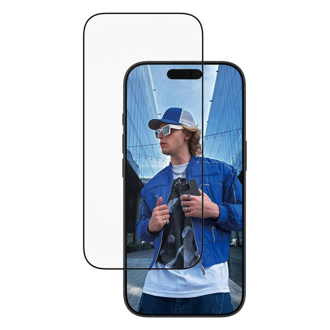 UWF edzett üveg applikátorral iPhone 17/16 Pro, Fekete, PanzerGlass