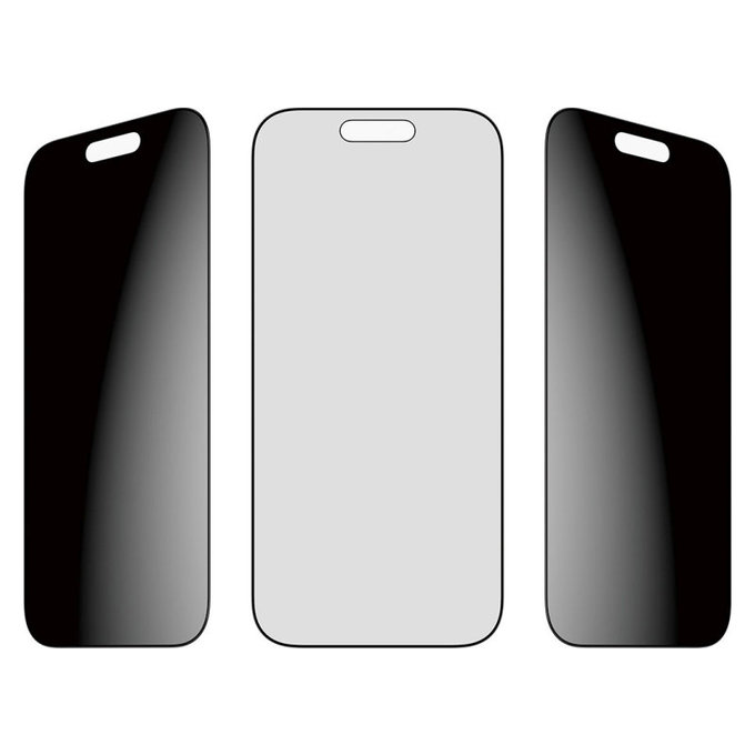UWF 2-Way Privacy edzett üveg Fastfit applikátorral iPhone 17/16 Pro készülékhez, Fekete, PanzerGlass