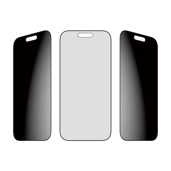 UWF 2-Way Privacy edzett üveg Fastfit applikátorral iPhone 17/16 Pro készülékhez, Fekete, PanzerGlass