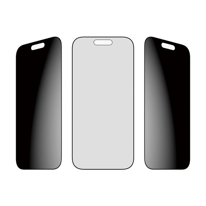 UWF 2-Way Privacy edzett üveg Fastfit applikátorral iPhone 17/16 Pro készülékhez, Fekete, PanzerGlass