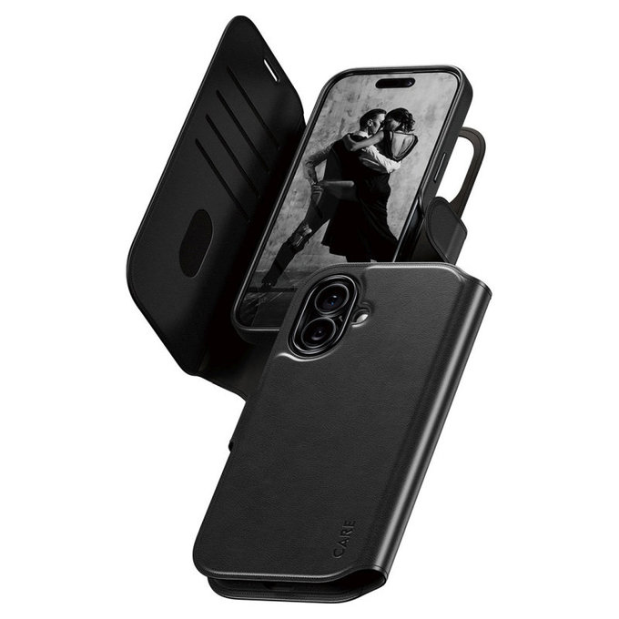 Wallet Tango Two-In-One tok MagSafe támogatással iPhone 17 készülékhez, Fekete, CARE