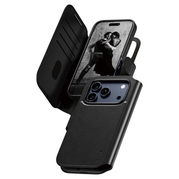 Wallet Tango Two-In-One tok MagSafe támogatással iPhone 17 Pro készülékhez, Fekete, CARE