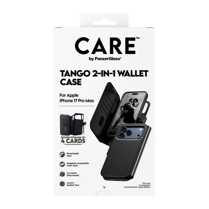 Tok Wallet Tango Two-In-One MagSafe-fel - iPhone 17 Pro Max, fekete, PanzerGlass