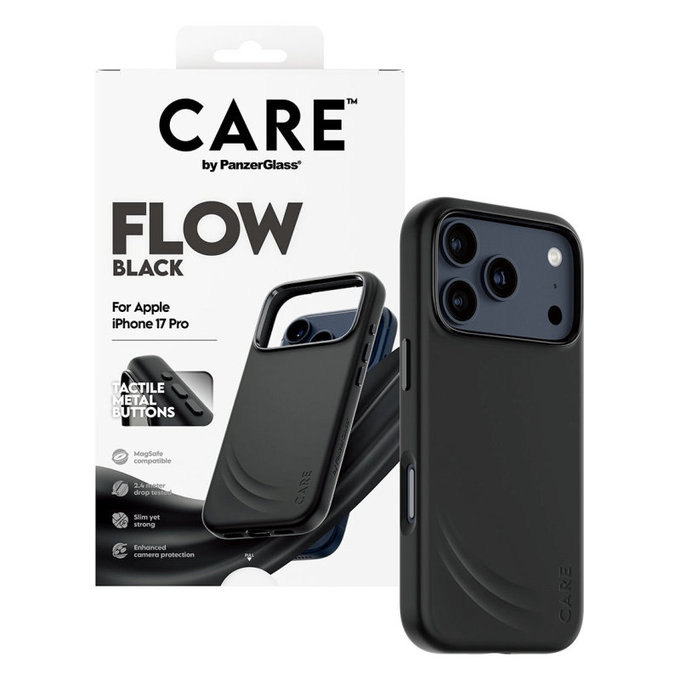 FLOW tok MagSafe támogatással iPhone 17 Pro készülékhez, Fekete, CARE
