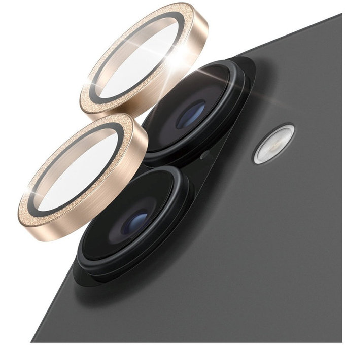 Hoops Kameralencse-védő iPhone 17/16 Plus/16 készülékhez, Glitter Gold, PanzerGlass