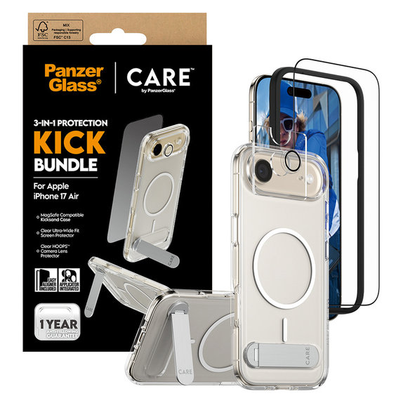 Bundle 3 az 1-ben Kick iPhone Air készülékhez, PanzerGlass