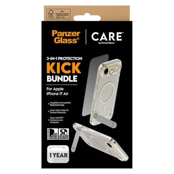 Bundle 3 az 1-ben Kick iPhone Air készülékhez, PanzerGlass