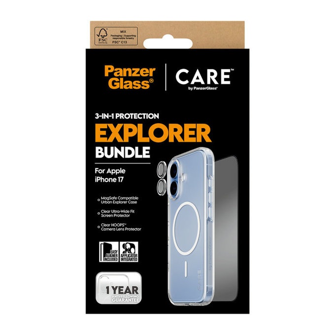 Bundle 3 az 1-ben Explorer iPhone 17 készülékhez, PanzerGlass