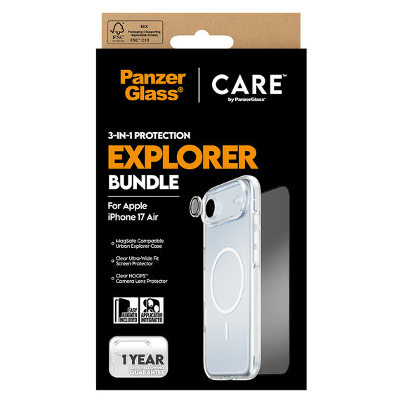 Bundle 3 az 1-ben Explorer iPhone Air készülékhez, PanzerGlass