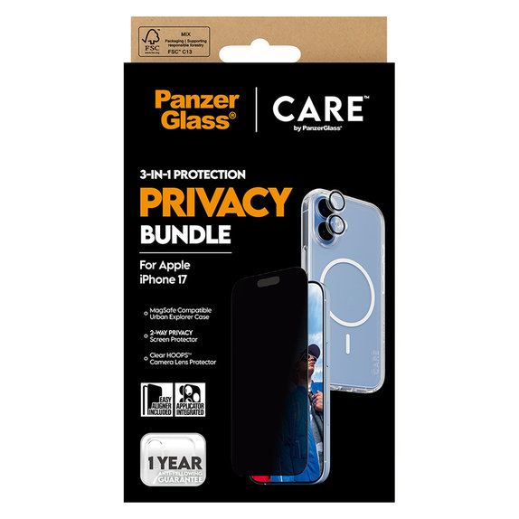 Bundle 3 az 1-ben Privacy iPhone 17 készülékhez, PanzerGlass