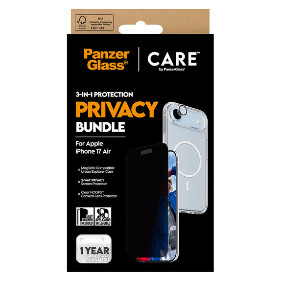 Bundle 3 az 1-ben Privacy iPhone Air készülékhez, PanzerGlass