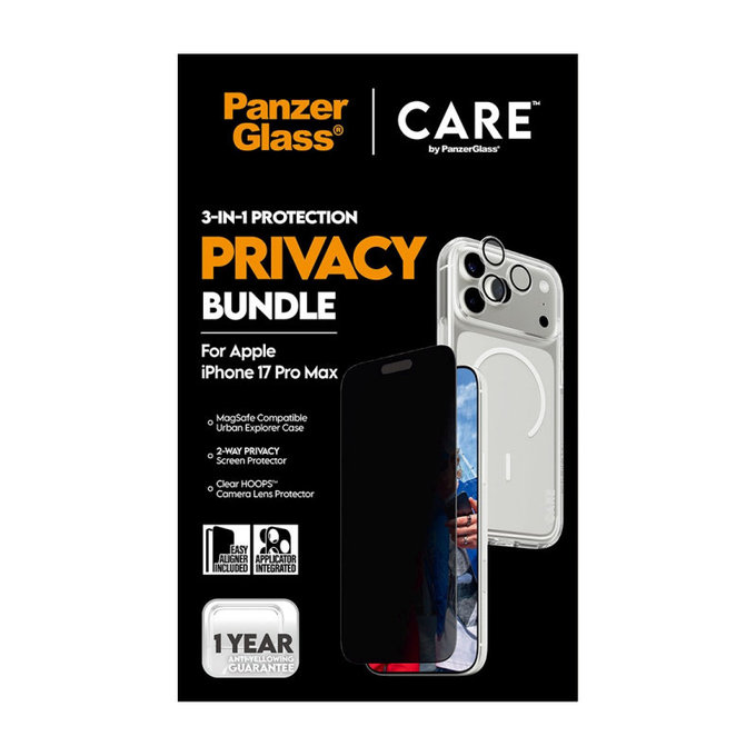 Bundle 3 az 1-ben Privacy iPhone 17 Pro Max készülékhez, PanzerGlass