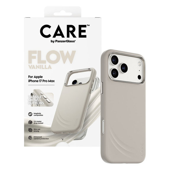 FLOW tok MagSafe támogatással iPhone 17 Pro Max készülékhez, Vanilla, CARE