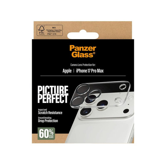 Objektívlencse védő PicturePerfect iPhone 17 Pro Max, átlátszó, PanzerGlass