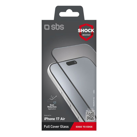 SBS - Full Cover edzett üveg iPhone Air, fekete