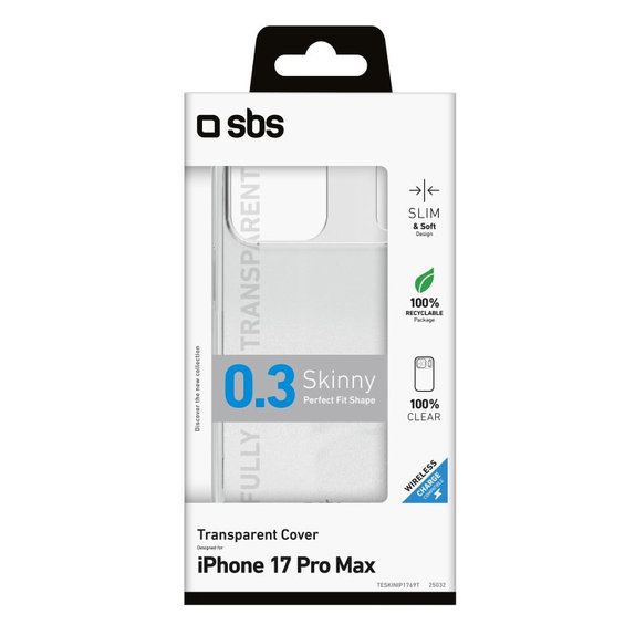SBS - Skinny tok iPhone 17 Pro Max, átlátszó
