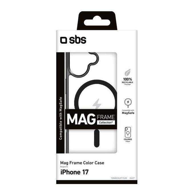 SBS - Mag Frame MagSafe tok iPhone 17, fekete