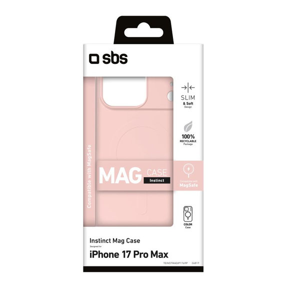 SBS - Instinct Mag MagSafe tok iPhone 17 Pro Max, rózsaszín