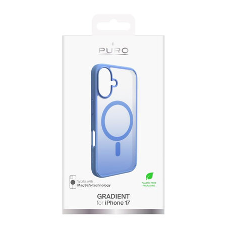 PURO - Gradient MagSafe tok iPhone 17, kék