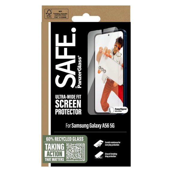 Edzett üveg UWF applikátorral Samsung Galaxy A56 5G készülékhez, Átlátszó, SAFE by PanzerGlass