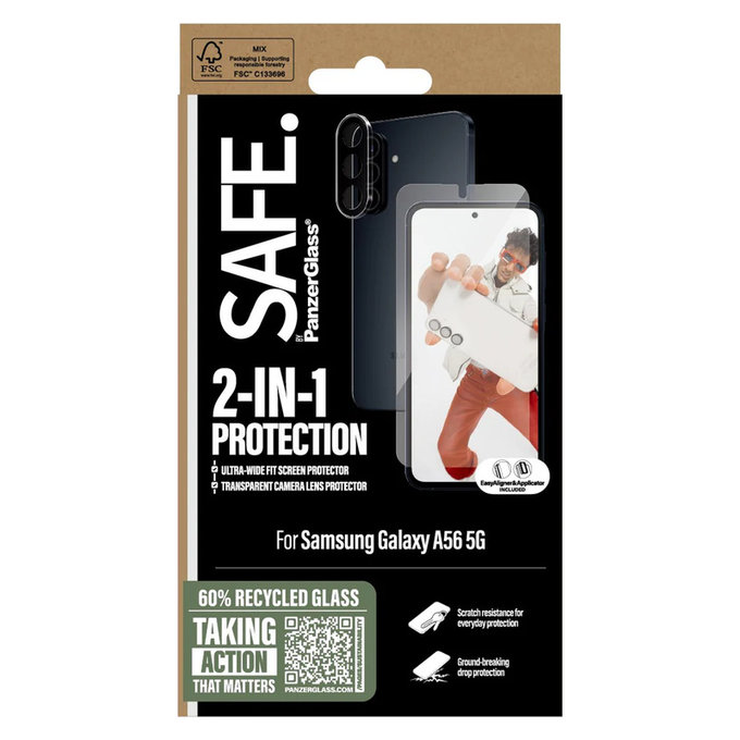 Bundle 2 az 1-ben Samsung Galaxy A56 5G készülékhez, SAFE by PanzerGlass