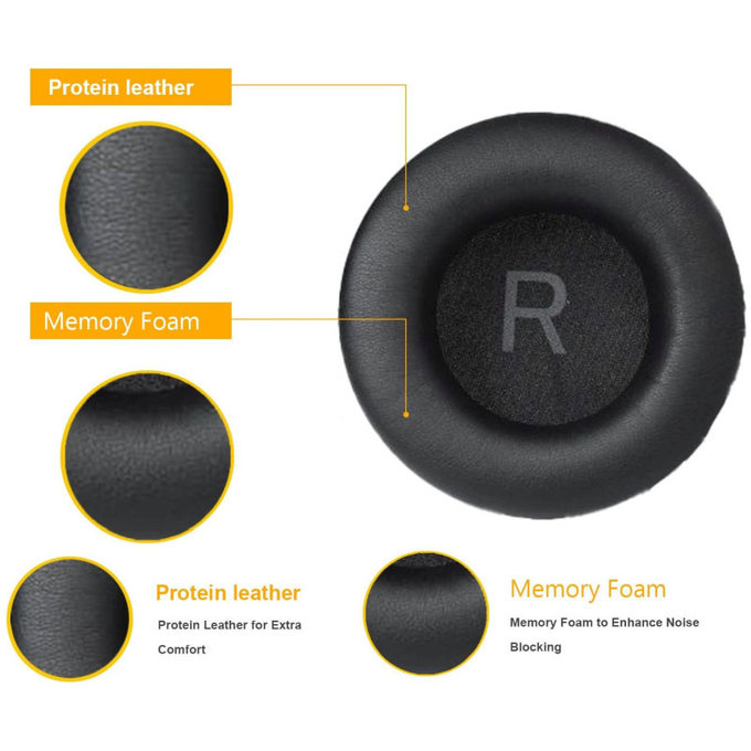 Csere fülpárnák AKG K52, K72, K92, K240 fejhallgatóhoz, Pena + Velúr, Fekete, 1 pár