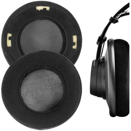 Csere fülpárnák AKG K701, K702, Q701, Q702, K601, K612, K712 fejhallgatóhoz, Szivacs + Velúr, Fekete, 1 pár