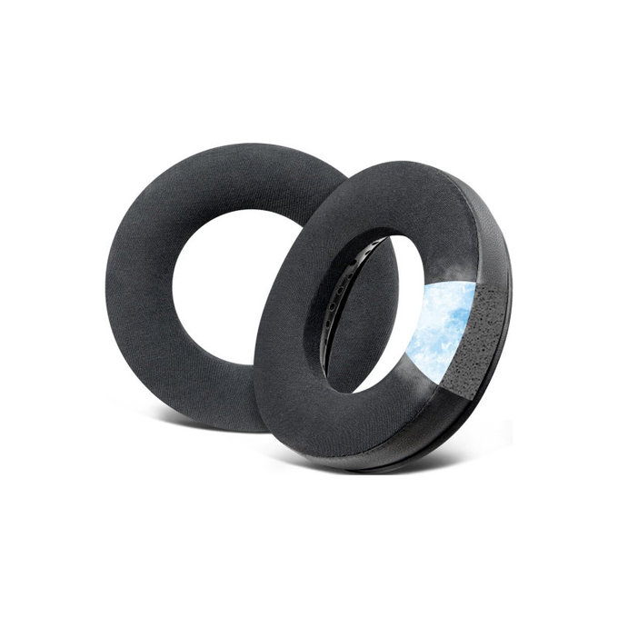 Csere fülpárnák Beyerdynamic DT440, DT660, DT990 Pro fejhallgatóhoz, Memóriahab + bőr + Textil + Hűtő gél, Fekete, 1 pár