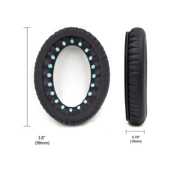 Csere fülpárnák Bose QC25, QC35, QC45 fejhallgatóhoz, Memóriahab + PU bőr, Fekete, Hűtő gél, 1 pár