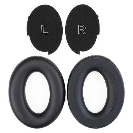 Csere fülpárnák Bose A30 fejhallgatóhoz, PU bőr, Fekete, 1 pár