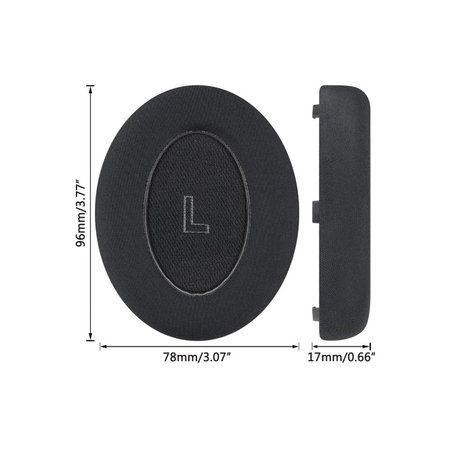 Csere fülpárnák Bose QC Ultra fejhallgatóhoz, Memóriahab + Szövet + bőr, Fekete, Hűtő gél, 1 pár