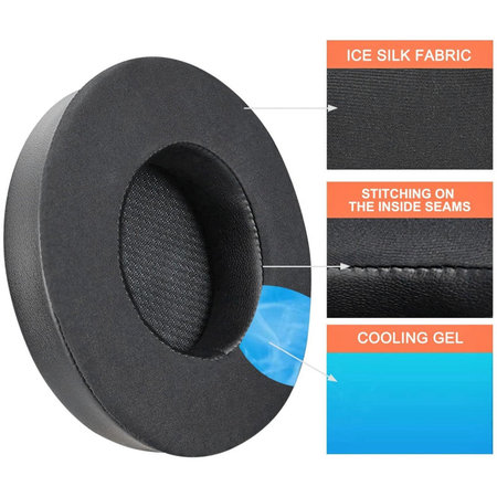 Csere fülpárnák Corsair Virtuoso RGB fejhallgatóhoz, Memóriahab + Textil, Fekete, Hűtő gél, 1 pár