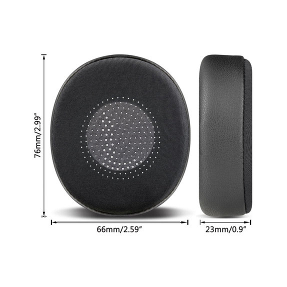 Csere fülpárnák Jabra Evolve2 40, 65 UC/MS, Elite 45h fejhallgatóhoz, Memóriahab + PU bőr + Textil, Fekete, Hűtő gél, 1 pár
