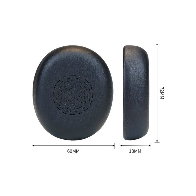 Csere fülpárnák Jabra Evolve2 65 UC/MS (Flex) fejhallgatóhoz, Memóriahab + PU bőr, Fekete, 1 pár