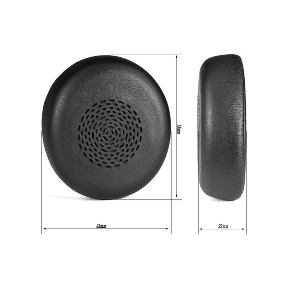 Csere fülpárnák Jabra Evolve 2 75 UC/MS fejhallgatóhoz, Memóriahab + PU bőr, Fekete, 1 pár