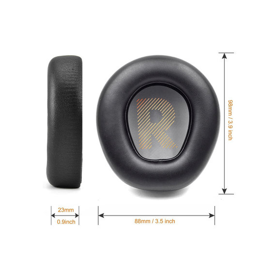 Csere fülpárnák JBL Quantum One fejhallgatóhoz, Memóriahab + PU bőr, Fekete, 1 pár