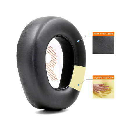 Csere fülpárnák JBL Quantum One fejhallgatóhoz, Memóriahab + PU bőr, Fekete, 1 pár