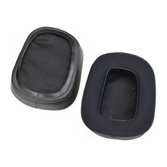 Csere fülpárnák Logitech G633 Artemis, G933 Artemis fejhallgatóhoz, Memóriahab + Textil + bőr, Fekete, Hűtő gél, 1 pár