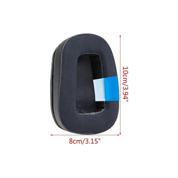 Csere fülpárnák Logitech G633 Artemis, G933 Artemis fejhallgatóhoz, Memóriahab + Textil + bőr, Fekete, Hűtő gél, 1 pár