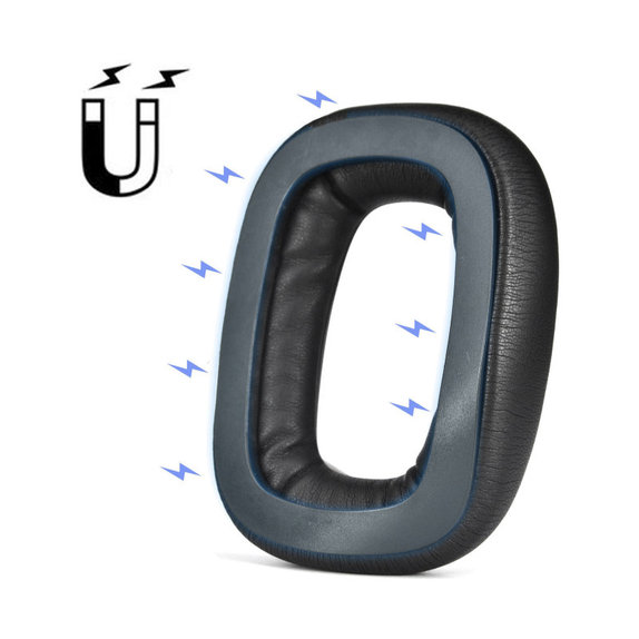 Mágneses csere fülpárnák Logitech Astro A30 fejhallgatóhoz, Memóriahab + PU bőr, Fekete, 1 pár