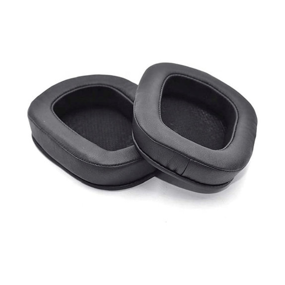 Csere fülpárnák Logitech G633 Artemis, G933 Artemis fejhallgatóhoz, Memóriahab + bőr, Fekete, 1 pár