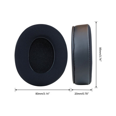 Csere fülpárnák Beats Studio Pro fejhallgatóhoz, Memóriahab + Szövet + bőr, Fekete, Hűtő gél, 1 pár
