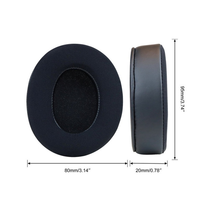 Csere fülpárnák Beats Studio Pro fejhallgatóhoz, Memóriahab + Szövet + bőr, Fekete, Hűtő gél, 1 pár