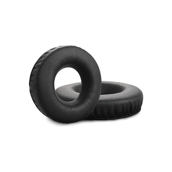 Csere fülpárnák Sennheiser HD25, SP 25-1 II, PC150 fejhallgatóhoz, Memóriahab + PU bőr, Fekete, 1 pár