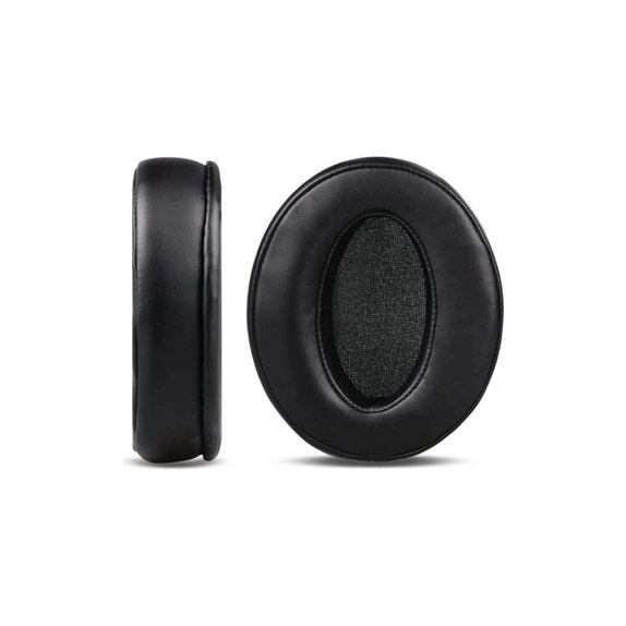 Csere fülpárnák Sennheiser HD4.50, HD450 fejhallgatóhoz, Memóriahab + bőr, Fekete, 1 pár