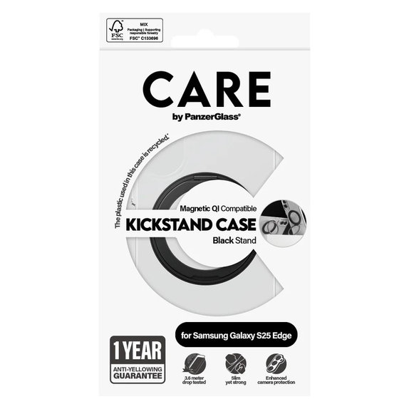 Tok Kickstand Samsung Galaxy S25 Edge készülékhez, Fekete, PanzerGlass