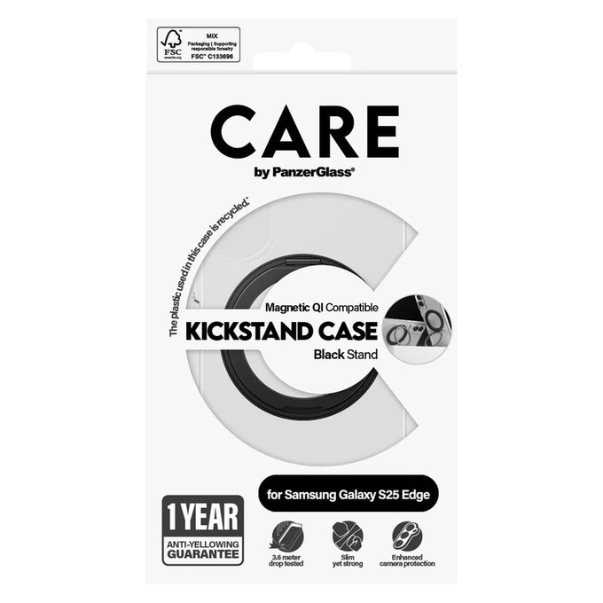 Tok Kickstand Samsung Galaxy S25 Edge készülékhez, Fekete, PanzerGlass