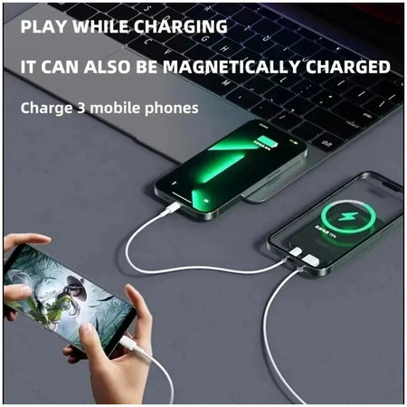 FixPremium - MagSafe PowerBank 5000mAh LED Kijelzővel, fekete