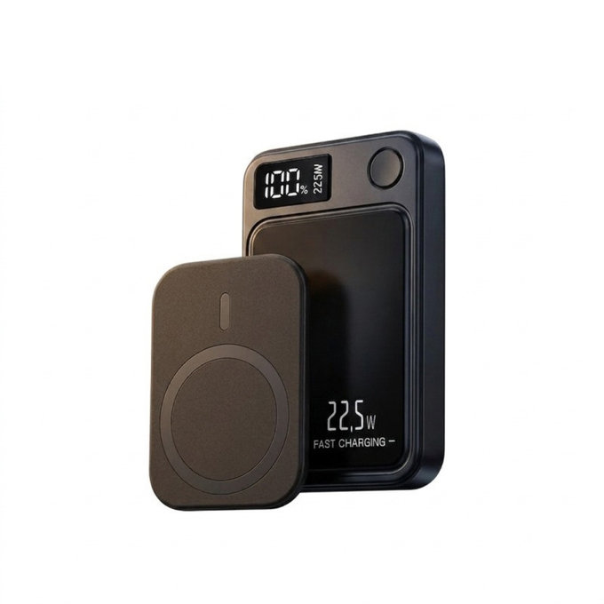 FixPremium - MagSafe PowerBank 5000mAh LED Kijelzővel, fekete