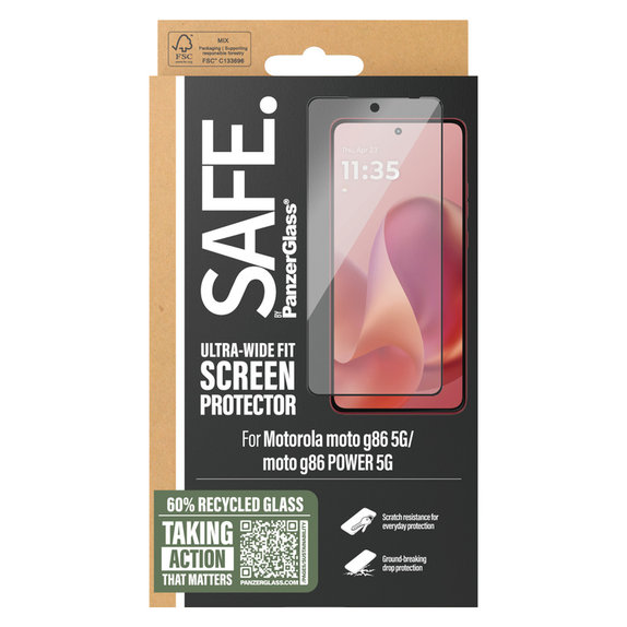 Edzett üveg UWF Motorola Moto G86 Power készülékhez, Fekete, SAFE by PanzerGlass